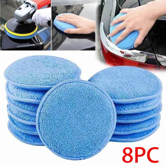 8Pcs Car Microfiber Polishing Pads Wax Applicator Foam Sponge Cleaning Buffer-8