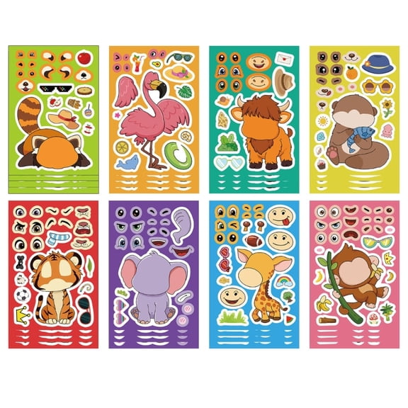 8Pcs Cartoon Stickers Reusable Device for Laptops, Scratch-Resistant Craft Supplies