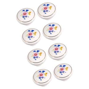 8Pcs Ceramic Drawer Knobs Single Round Pulls Orchids European Styles Door Pull Handles For Cabinet Nightstand