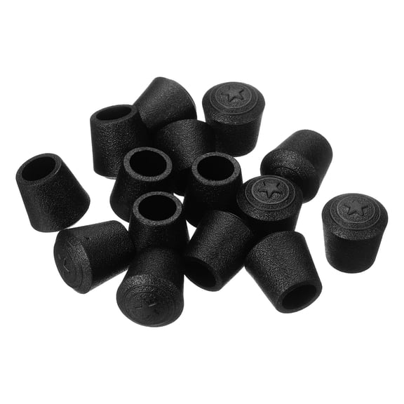 Uxcell 16 Pcs Chair Leg Tips Caps 15/32" Polyvinyl Chloride Non-Slip Feet End Caps Cover Black