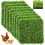 8Pcs Chicken Nesting Box Pads for Laying Eggs - Washable Hen Nesting Pads for Chicken Farm, Artificial Grass Chicken Bedding Rug Carpet Synthetic for Garden Lawn Indoor Outdoor