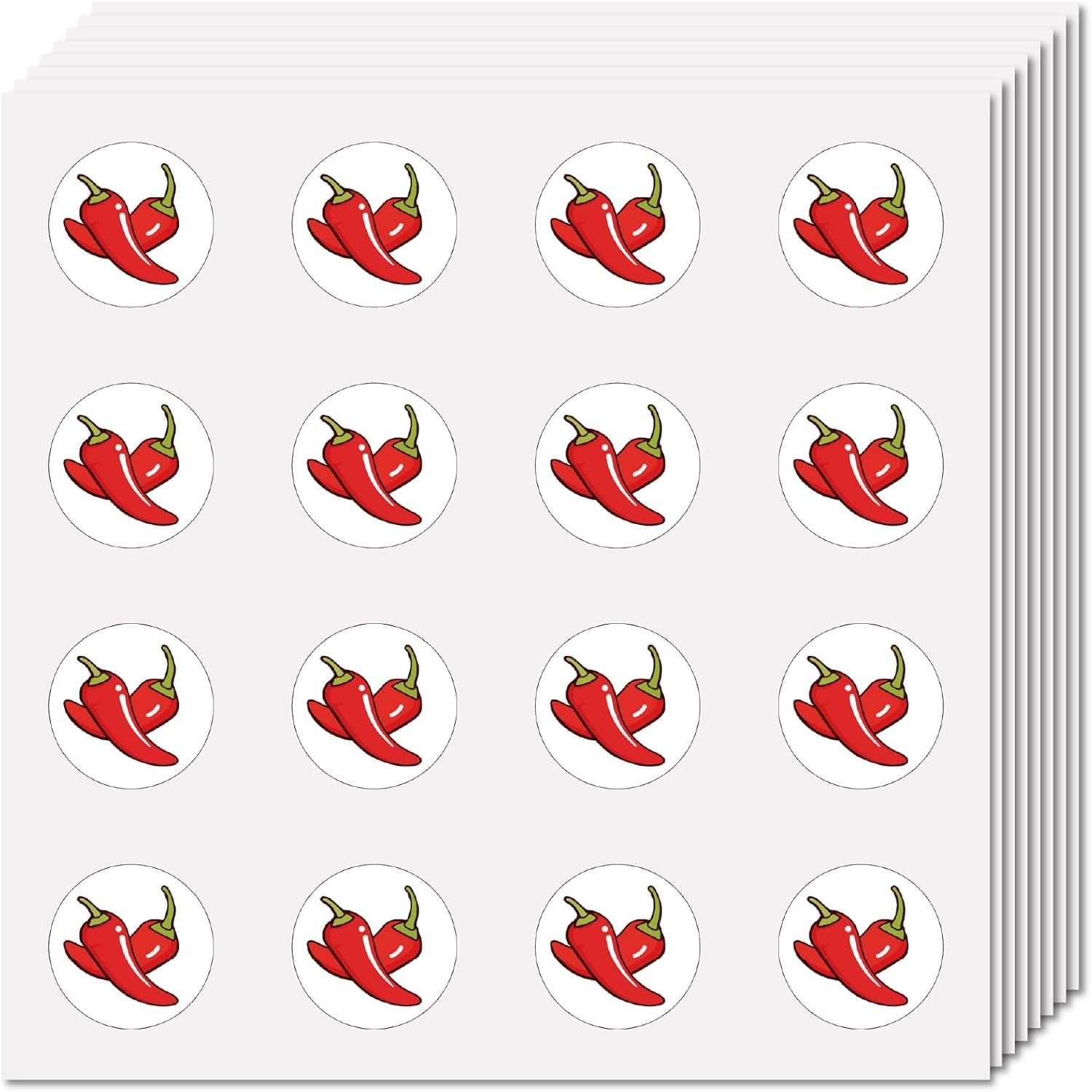8Pcs Chili Circle Decals Bulk Round Dot Stickers Self Adhesive Cartoon ...