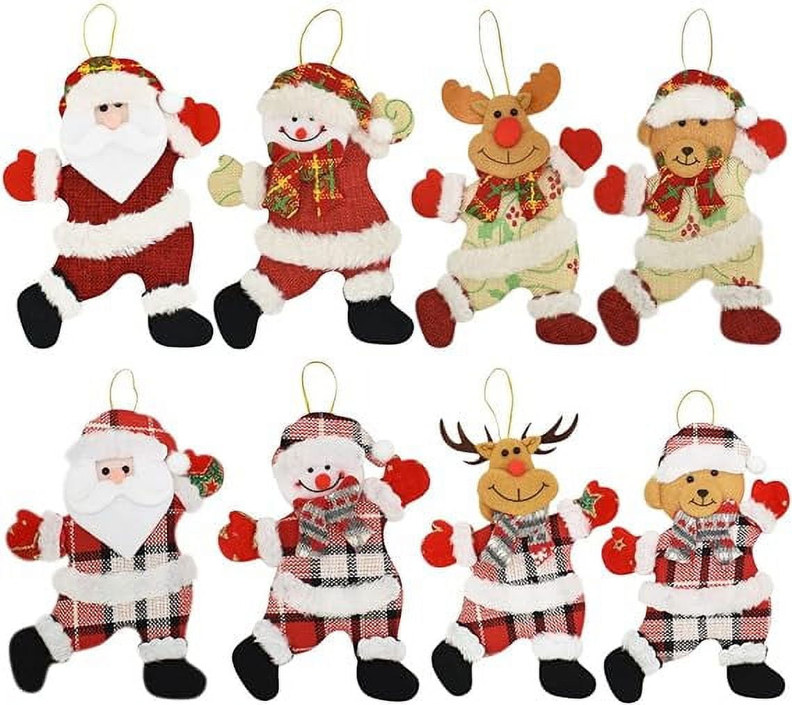 8Pcs Christmas Ornaments for Kid , Santa Claus Snowman Reindeer Bear ...