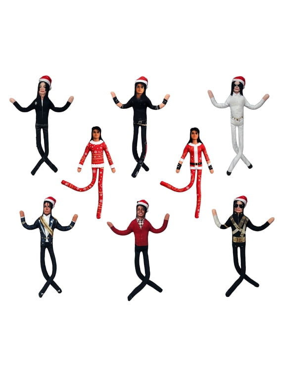 8Pcs Christmas Poseable Plush Doll Bendable Pop Star Toy with Wire for Holiday Display