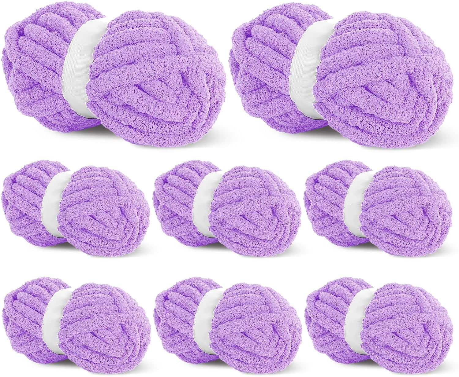 8Pcs Chunky Chenille Yarn for Crocheting & Knitting, 27yds 8 oz Each Skein Soft Fluffy Kitting Yarn Set, Thick Velvet Plush Yarn for Handcrafts Weaving Making Blankets, Sage Green