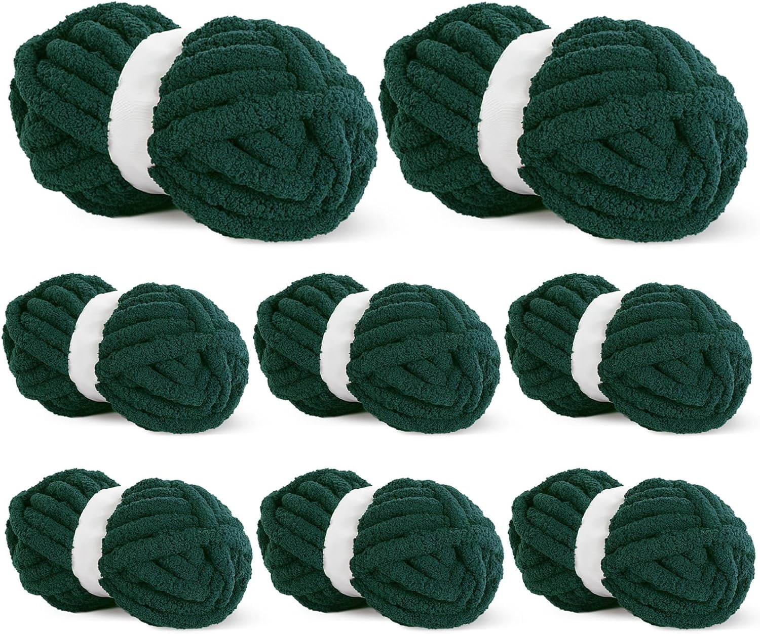 8Pcs Chunky Chenille Yarn for Crocheting & Knitting, 27yds 8 oz Each Skein Soft Fluffy Kitting Yarn Set, Thick Velvet Plush Yarn for Handcrafts Weaving Making Blankets