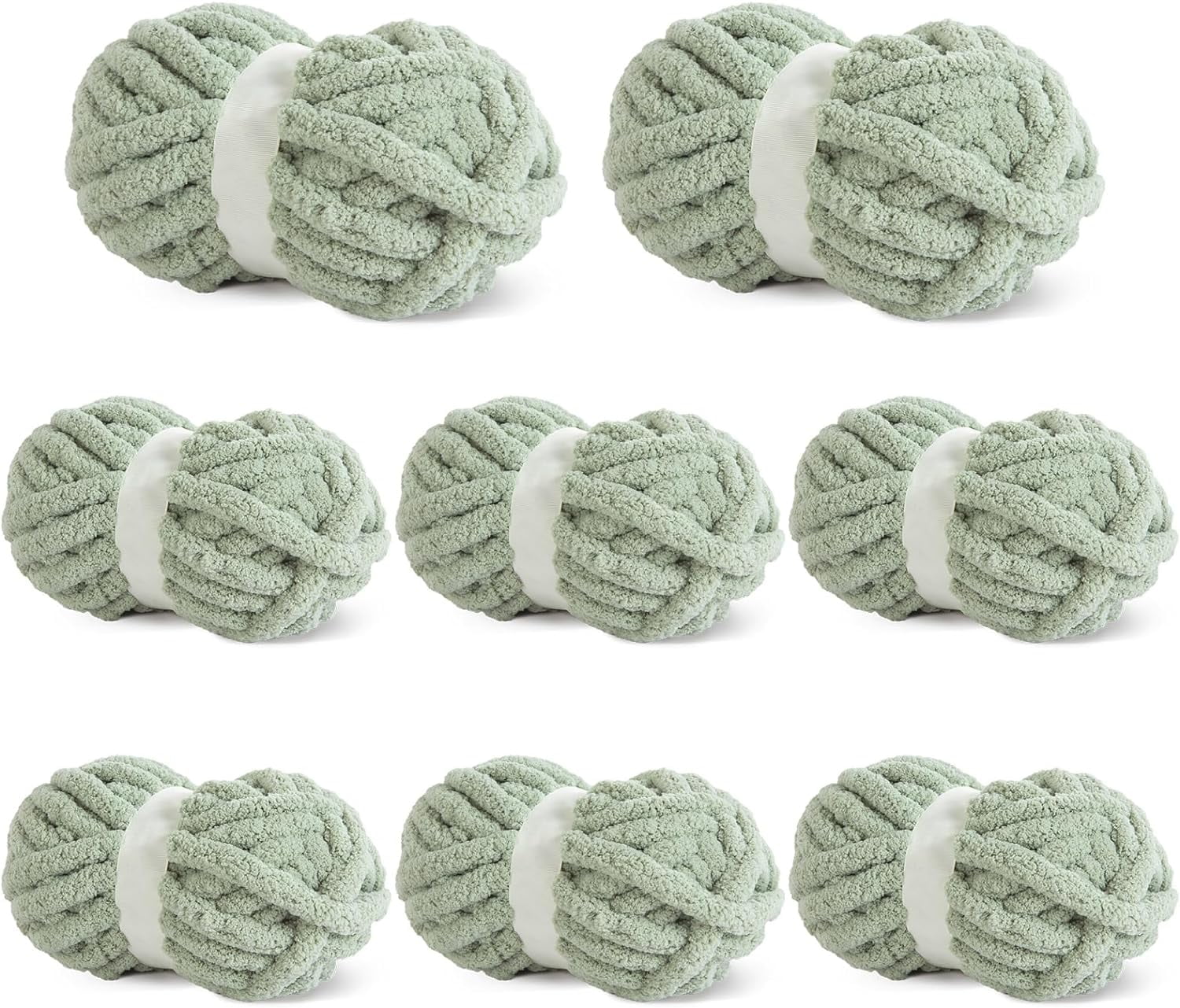 8Pcs Chunky Chenille Yarn for Crocheting & Knitting, 27yds 8 oz Each Skein Soft Fluffy Kitting Yarn Set, Thick Velvet Plush Yarn for Handcrafts Weaving Making Blankets