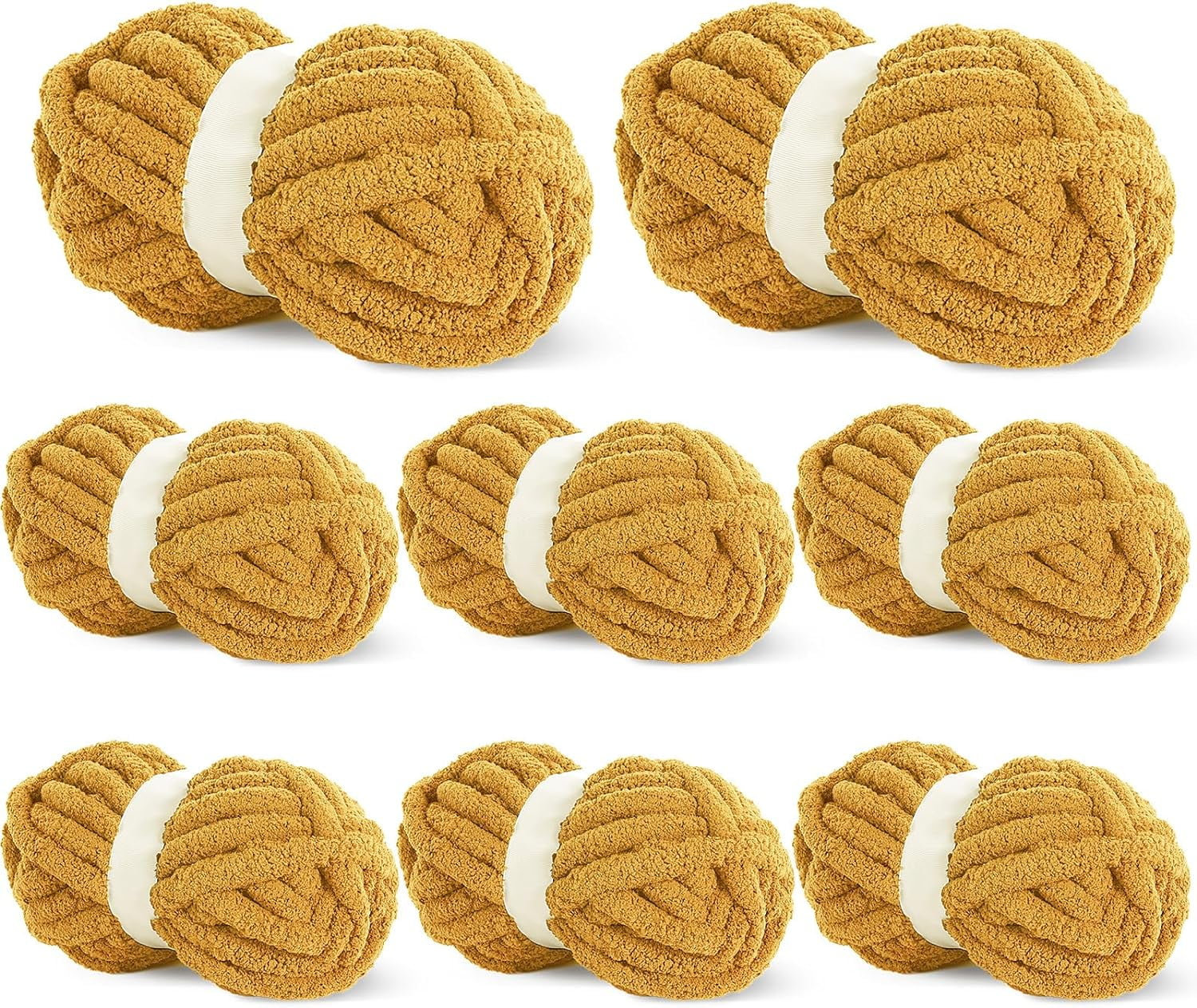 8Pcs Chunky Chenille Yarn for Crocheting & Knitting, 27yds 8 oz Each Skein Soft Fluffy Kitting Yarn Set, Thick Velvet Plush Yarn for Handcrafts Weaving Making Blankets, Sage Green