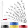 thumbnail image 1 of 8Pcs Clear Glass Reusable Drinking Straws with 2 Cleaning Brushes and 50 Silicone Tips for Tea Cocktails, 1 of 6
