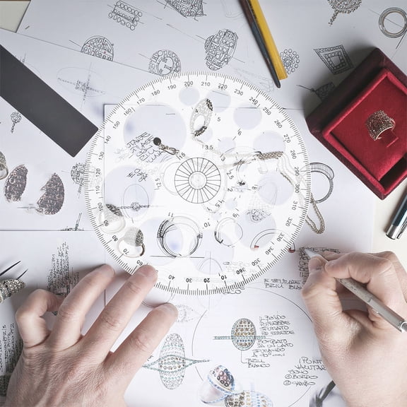 ELAYARD 8Pcs Reusable Transparent Protractor for Office Measuring and Drafting Work