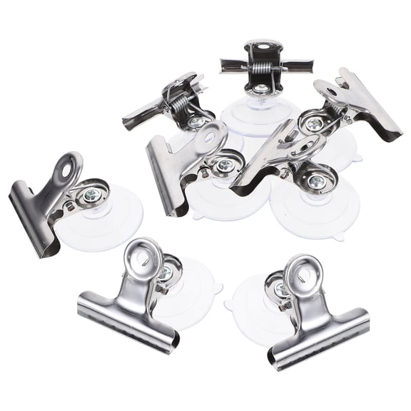8Pcs Clear Suction Cup Clip Holders with Zinc Plated Steel Hook for Smooth Surface Use