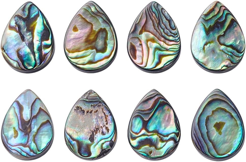 8Pcs Colorful Abalone Shell Beads Woman Natural Shell Beads Teardrop ...