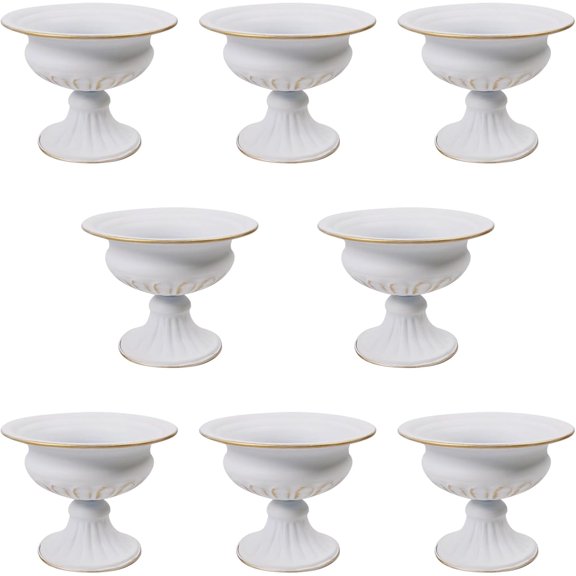 8Pcs Compote Vases for Centerpieces, 4.7in Small Flower Vases | No Leakage, Rust-free, Metal Urn Vase, for Wedding, Birthday, Daily Home Decor, Christmas