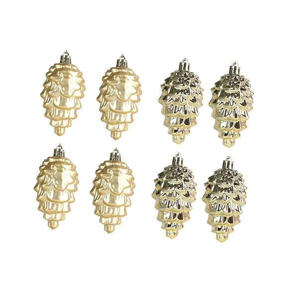 8Pcs Cone Ornaments Christmas Decoration Xmas Tree Pendant Decorations for Thanksgiving Outdoor Party Living Room Winter