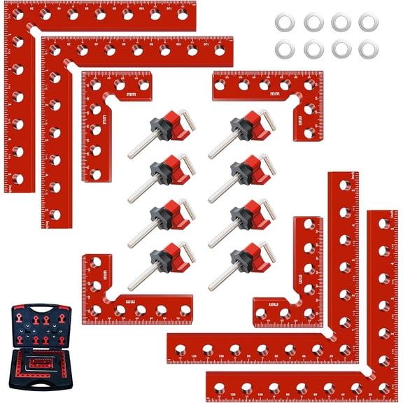 8Pcs Corner Clamps for Woodworking (4x5.5"& 4x3.14") With Box