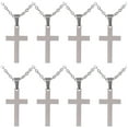 thumbnail image 1 of 8Pcs Corss Stainless Steel Pendants Necklaces with Cable Chains Corss Stainless Steel Color Cross Chain Necklace Stainless Steel Cross Pendant Jewelry for Gifts DIY, 1 of 1