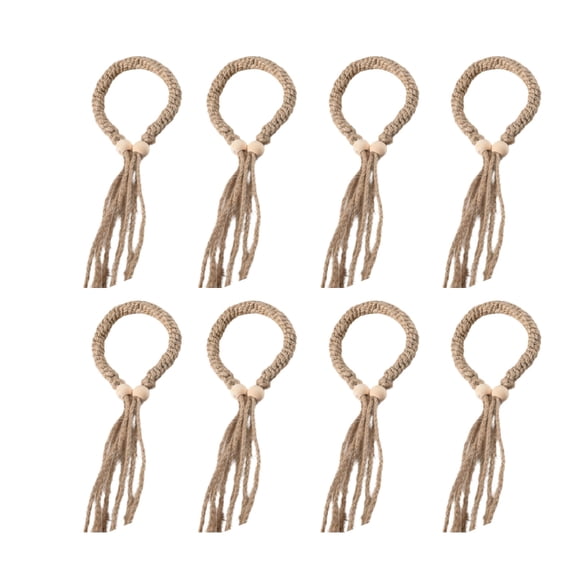8Pcs Cotton Linen Twist Curtain Buckles Farmhouses Curtain Tiebacks Holders for Garden Patioes Decoration