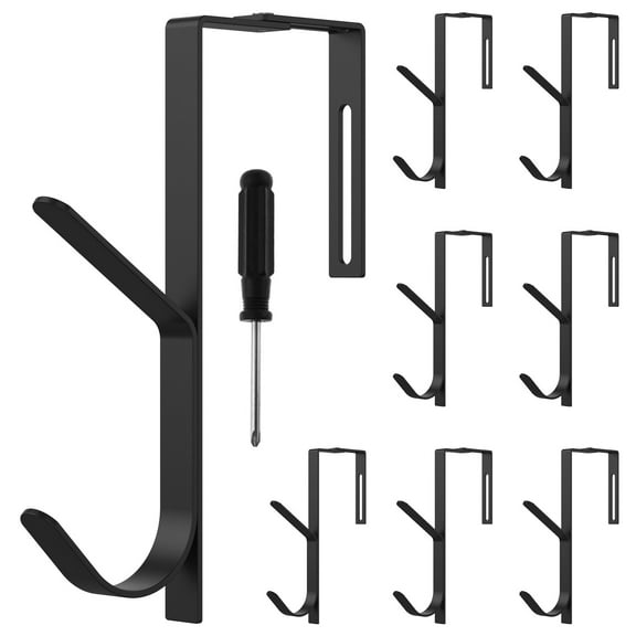 8Pcs Cubicle Hook Sturdy Metal Cubicle Wall Hooks Adjustable Cubicle Hangers with Screwdriver Space Saving Cubicle Fabric Hooks for Hanging Clothes Hats Towel