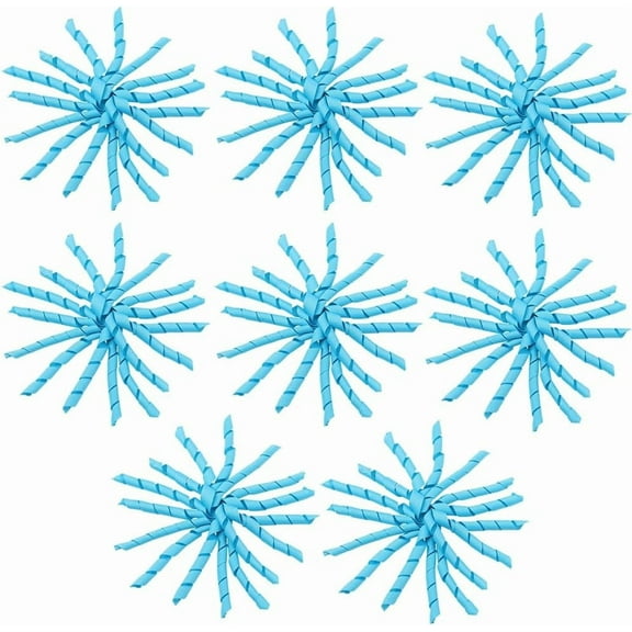 8Pcs Curly Curly Ribbon Gift Bows 4 Inch Dodger Self Adhesive Cloth Wrapping Grosgrain Twist Tie Decor Ribbons for Packaging Gifts Bags Birthday Wedding Christmas Accessory for diy making