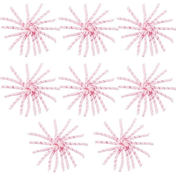 8Pcs Curly Ribbon Bows Bulk Twist Tie Bows Pink Cloth Self Adhesive Valentines Holiday Presents Gift Wrapping Twist Tie for Anniversary Wedding Party Treat Gift Bags Wine Bottles Decor