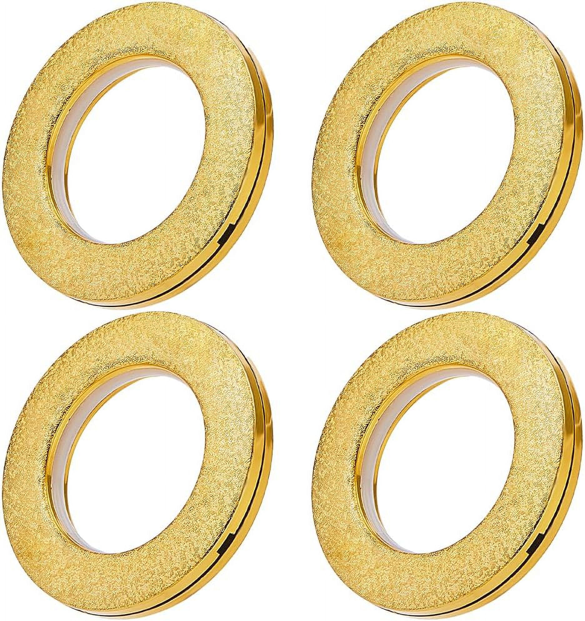 8Pcs Curtain Grommets Plastic Drapery Roman Ring Curtain Eyelet Inner Diameter 1.77 Inches for Household Window Door Rods DIY Decoration Curtain Drapery Fabric(Golden) DIY