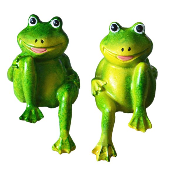 8Pcs Cute Resin Sitting Frogs Statue Outdoor Garden Store Decorative Frog Sculpture for Home Desk Garden Decor S2