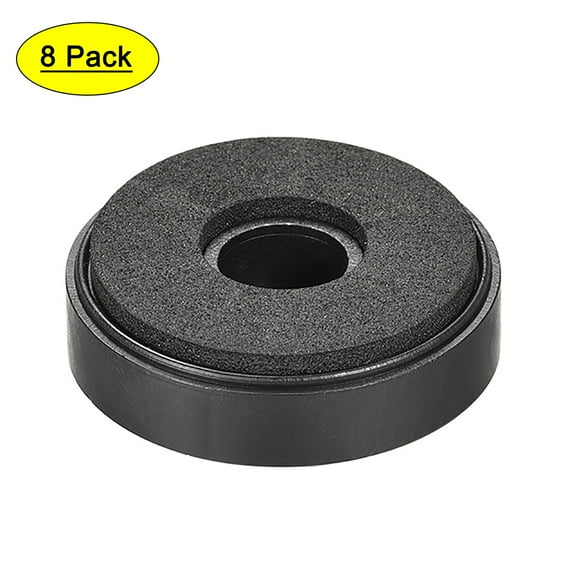 8Pcs D40xH11.35mm Plastic Feet Anti-Vibration Base Pad Stand for Speaker Guitar Amplifier HiFi Black