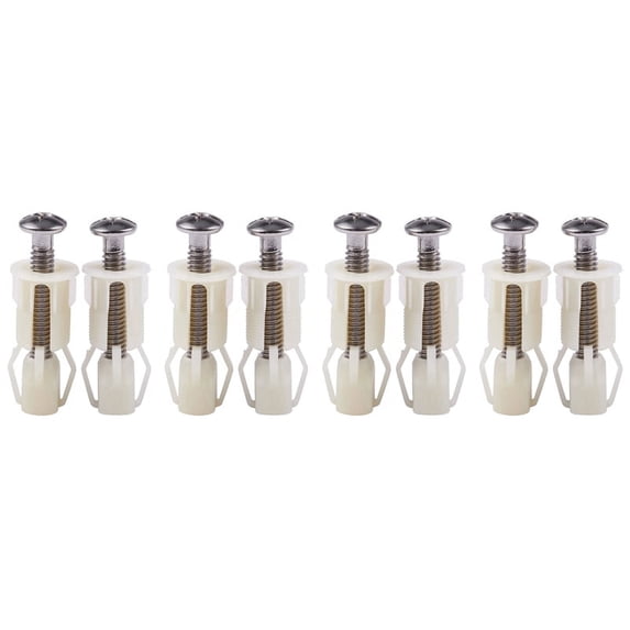 8Pcs DIY Plastic Toilet Screws Fixings Fit Toilet Seats Hinges Repair Tools Type&Size:4 38mmx5mm