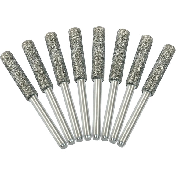 8Pcs Diamond Chainsaw Sharpener Bits, 3/16 Inch Chainsaw Grinding Bit Stone Sharpening File Burr Fits