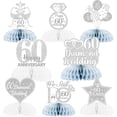 thumbnail image 1 of 8Pcs Diamond Wedding Anniversary Table Decorations, Honeycomb Centerpieces Table Toppers Cheers to 60th Wedding Anniversary Honeycomb Table Topper for Happy Anniversary Decorations Romantic, 1 of 7