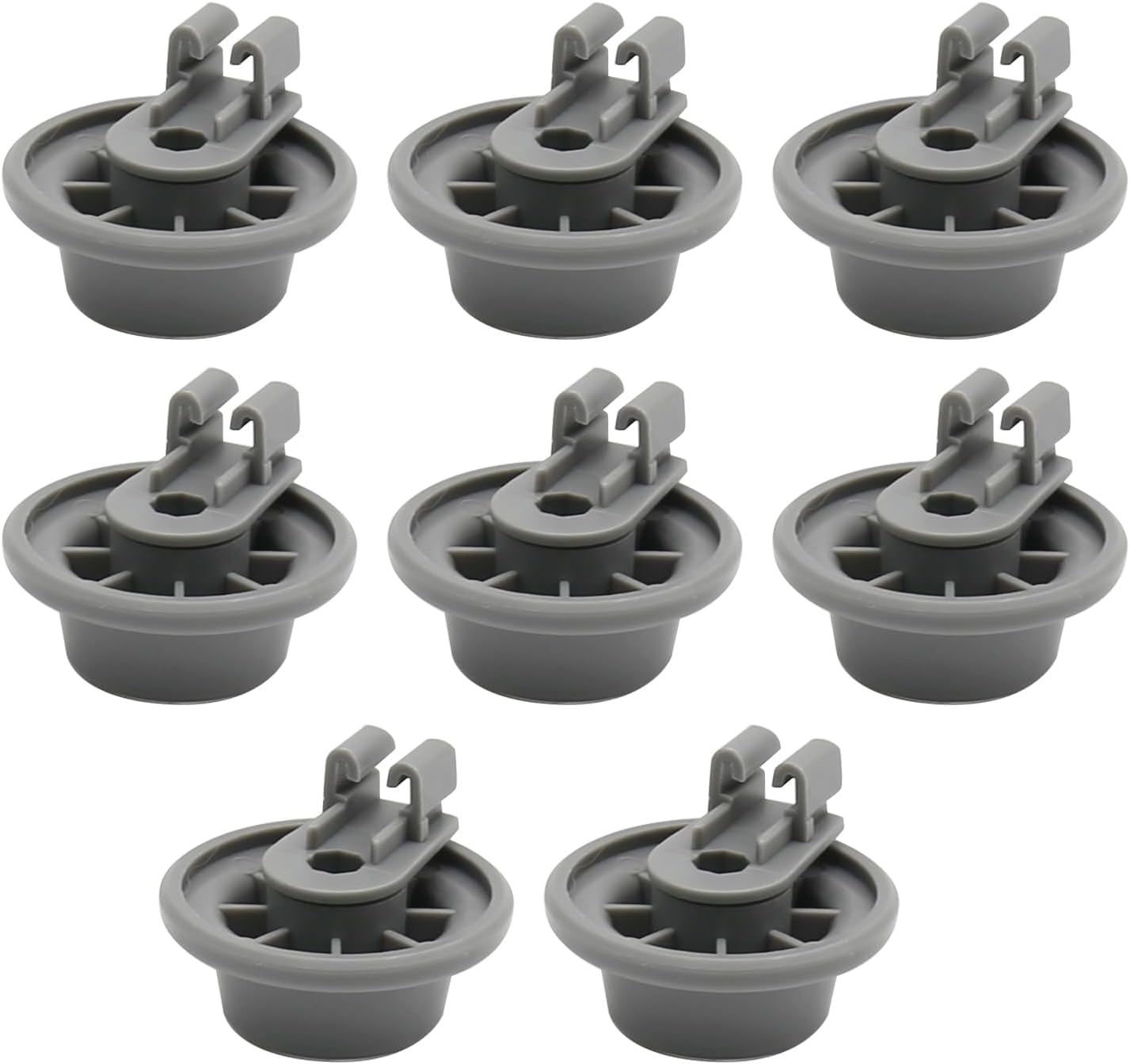 8Pcs Dishwasher Lower Wheel Assembly 611475 Replacement for Bosch Dishrack Lower Rack Wheel Replace# bsh-00611475 1559847 AH3477735 AH8727387 Grey