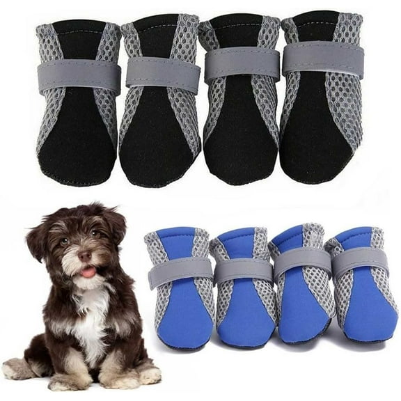 8Pcs Dog Boots Dog Shoes Non-Slip Dog Paw Protectors for Hot Weather Summer Non-Slip Small Dog Booties for Hot Pavement for Small Medium Dogs Outdoor