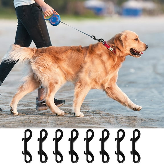 8Pcs Double Ended Bolt Snaps Hooks 3.5 inch Zinc Alloy Double Snap Hook Chain Clips Rust Resistant Double Sided Clips Multifunction Black Snap Hooks for Animal Leashes Ropes Chains