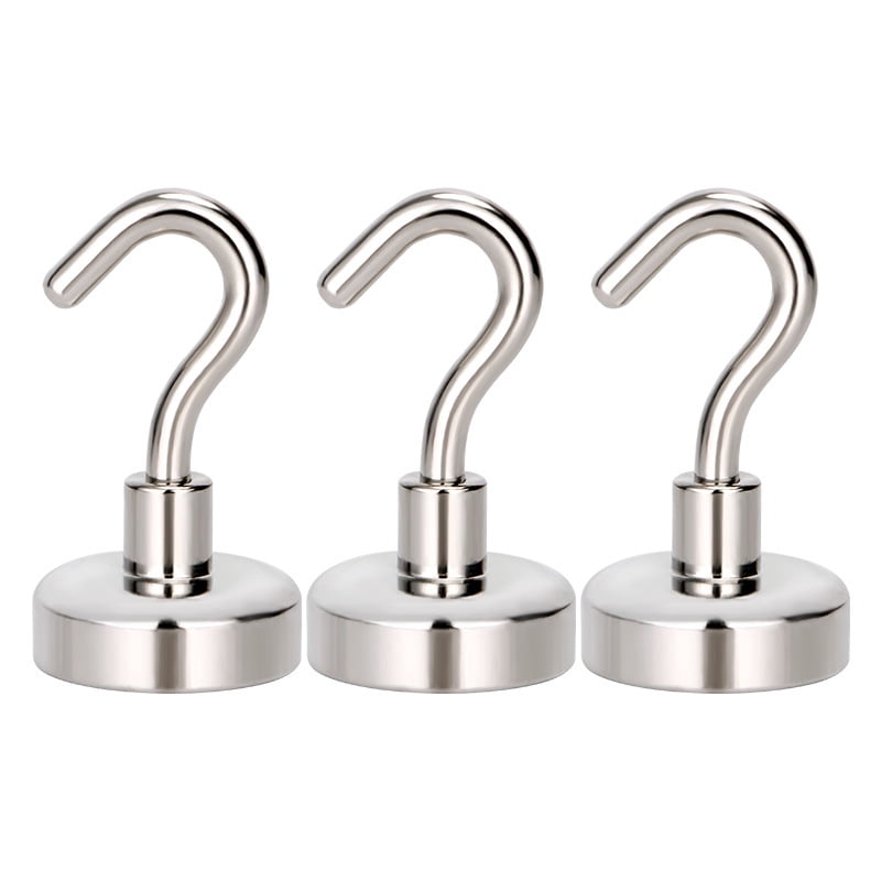 8Pcs E20 Magnetic Hooks Heavy Duty, Neodymium Magnet Hook for Hanging, Magnets with Hooks, Extra Strong Magnetic Hooks for Fridge, Magnetic Hanger for