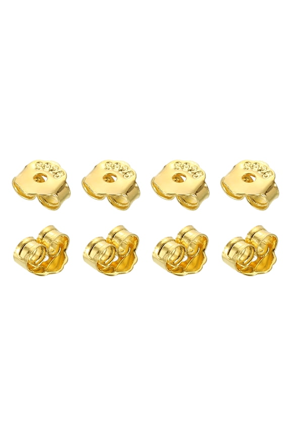 8Pcs Earring Backs, 4mm S925 Silver Butterfly Shape Locking Earring Backs Replacements for Studs Posts, Gold