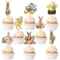 thumbnail image 1 of 8Pcs Easter Bunny Cupcake Picks - Cute Rabbit & Carrot Decorations with Eggs for Happy Easter Birthday Party Decor., 1 of 3