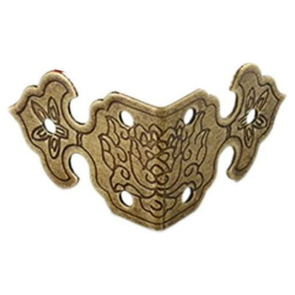 8Pcs Embellishments DIY Furniture Fittings Hardware Foot Bracket Crafts Carved Corner Protector Box Decor Antique Bronze Corner Brackets BRONZE 25X17MM