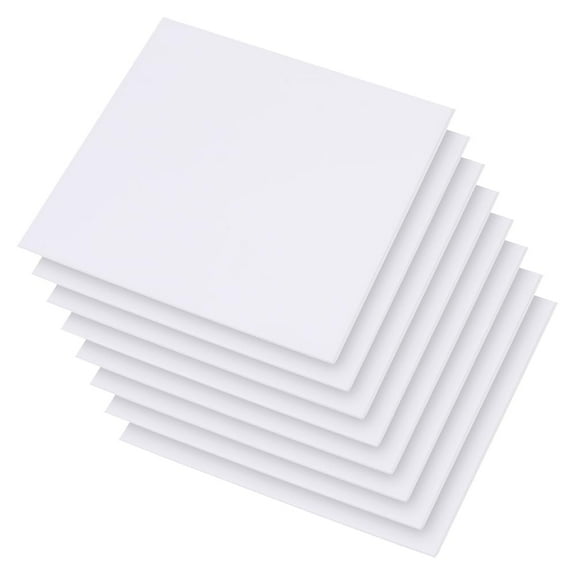 8Pcs Expanded PVC Plastic Sheets 11.69x11.69" Rigid White PVC Foam Sheet 3mm Thick Craft Foam Paper Square PVC Board Sheets
