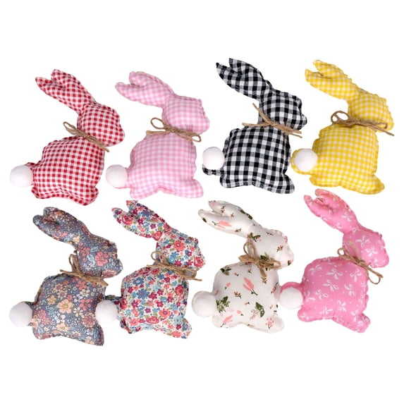 8Pcs Fabric Easter Bunnies, Assorted Pastel Hanging Rabbit Ornaments for Garland, Party Decor & Spring Home Decor, Soft Party Supplies Easter Decorations