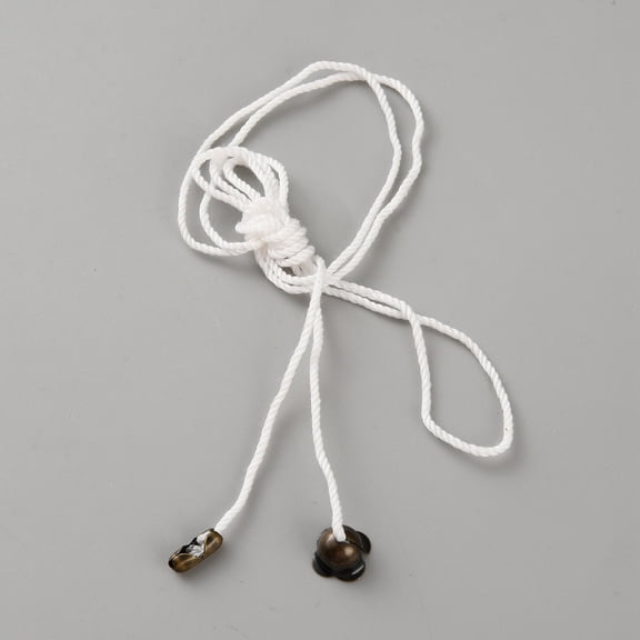 8Pcs Fan Pull Chain Extension 942x11mm White Cotton Pull Cord String with Bronze Iron Clasps for Bathroom Toilet Light Ceiling Switch