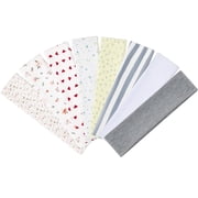 8Pcs Fashion Womens Headbands for Short Hair Non Slip Elastic Floral Hairbands, Soft Fabric 2 Inches Thick Stripe Head Bands for Girls