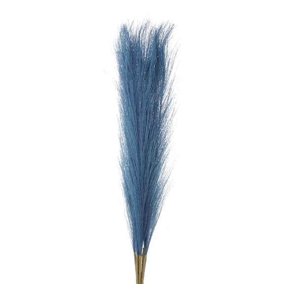 Uxcell 8Pcs Faux Pampas Grass, 21" Fake Pampas Grass Decor Artificial Pampas Grass for Wedding Decoration, Blue