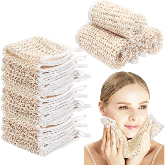 8Pcs Fiber Exfoliating Washcloth Sisal Wash Cloth Body & Face Scrub Towel Exfoliate and Renew Your Skin
