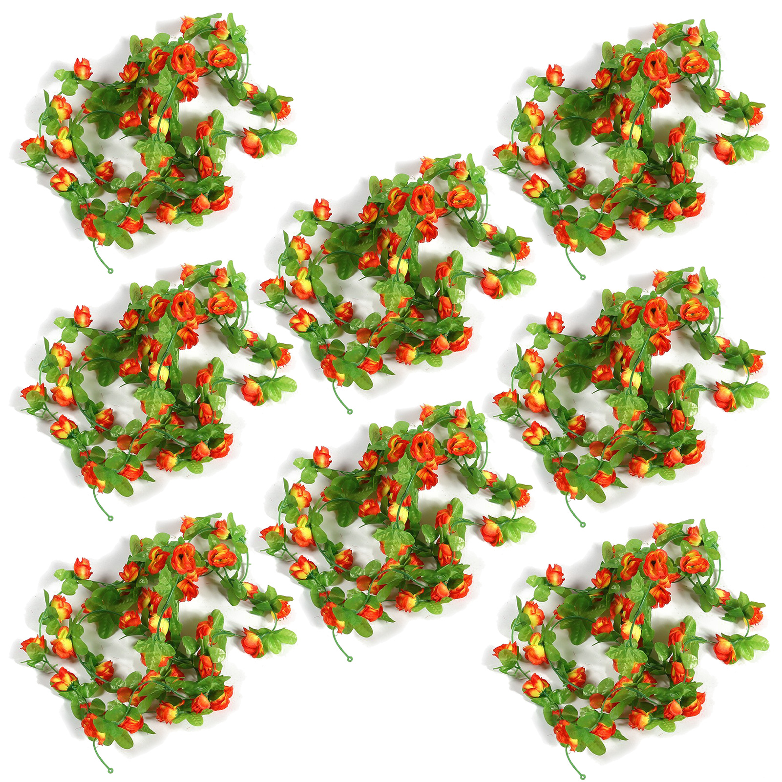8Pcs Flower Garland Artificial Rose Vine Flowers Hanging Fake Roses