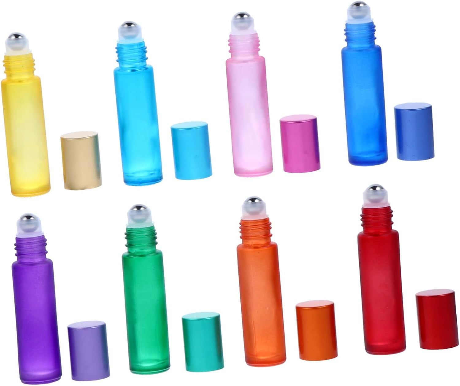 8Pcs Frosted Glass Massage Bottles for Essential Oils and Perfume Chic ...