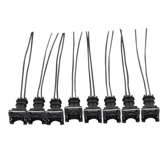8Pcs Injector Connector Wiring Plugs Clips for EV1 OBD1 Pigtail Cut & Splice,8x Connector Wiring,Black