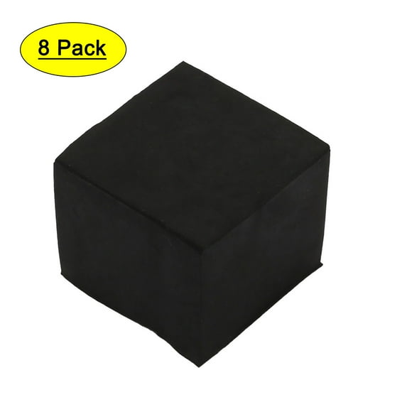 8Pcs Furniture Table Chair Square Rubber Leg Tip Cap 25mm x 25mm