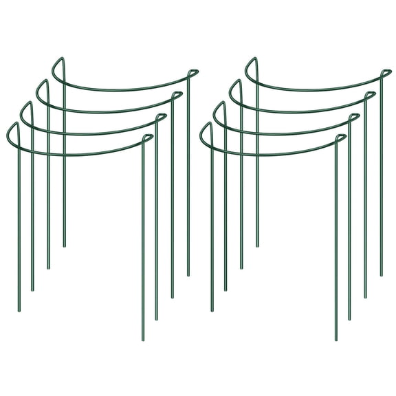 8Pcs Garden Plant Support Stake Half Round Iron Garden Plant Support Ring for Rose Flowers Vine Tomato Hydrangea