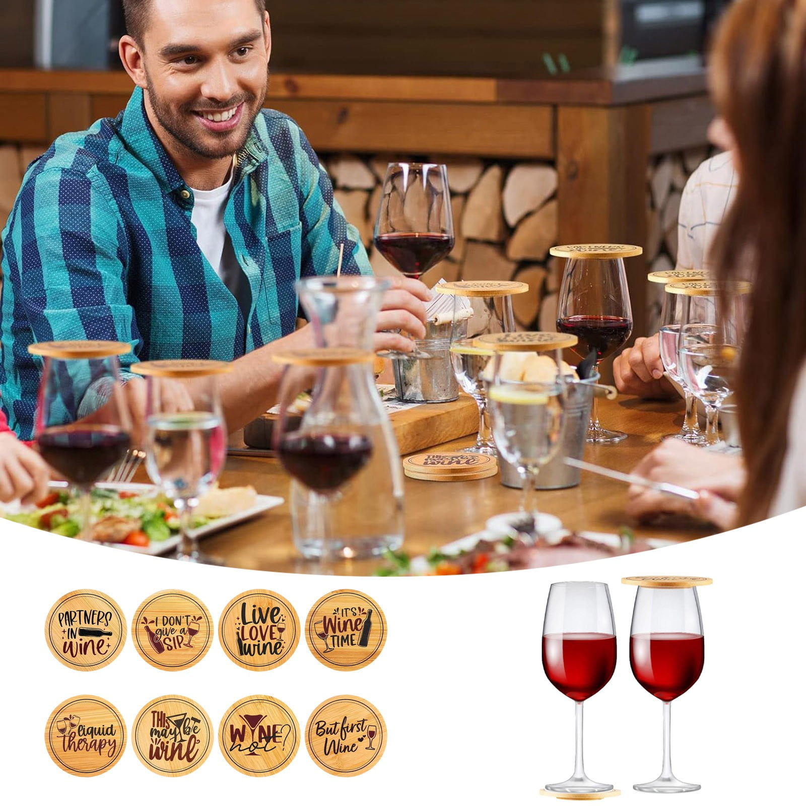 8Pcs Glass Charcuterie Topper 2024New Board Coas Ters (8Pcs) cute