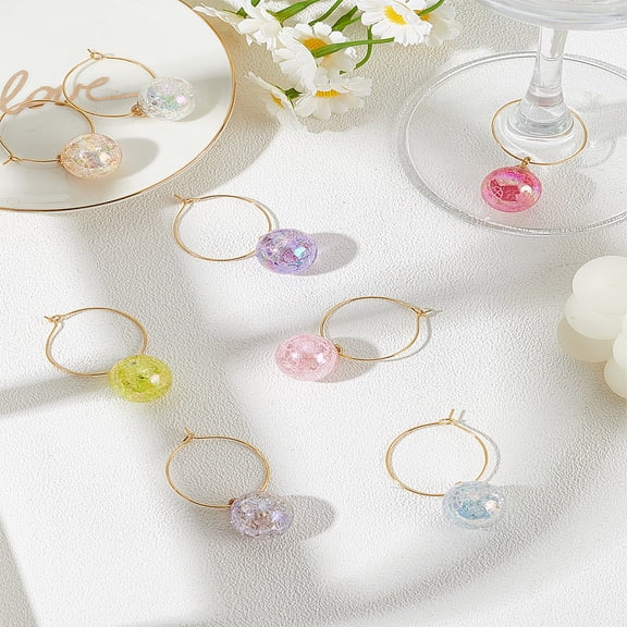 8Pcs Glass Wine Charms Brass Wine Glass Charms Ring Drink Tags Reusable